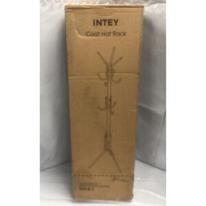 INTEY Black Standing Coat Rack 11 Hooks Hanger Holder Hooks for Dress SU74